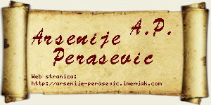 Arsenije Perašević vizit kartica
